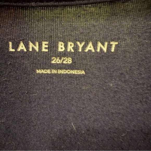 Lane Bryant Women’s 26/28 Navy Blue Tunic Top 3/4 Sleeve Ruched Sides Spandex - Picture 5 of 8